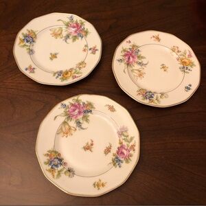 3 Theodore Haviland Limoges France France Nosegay Salad Plates - Discontinued